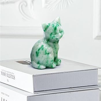 Amazon｜癒しの石猫,癒しの宝石の子猫の置物 | 天然クォーツ 猫